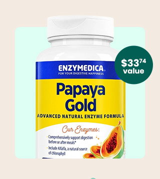 Papaya Gold by Enzymedica. A $33.74 value! Code: FREEPAPAYA. Get my Gift.