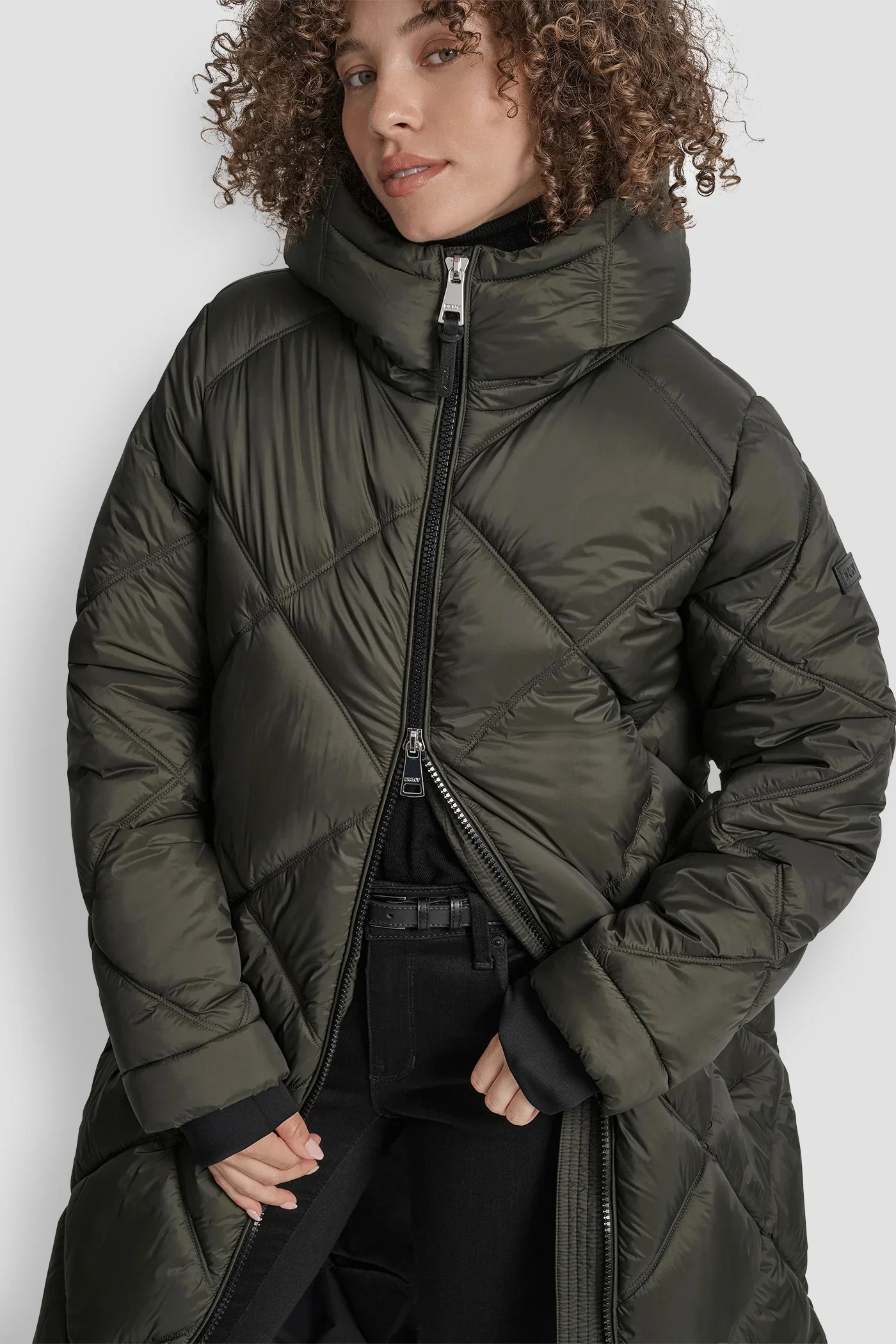 Image of SILKY LONG QUILTED PARKA