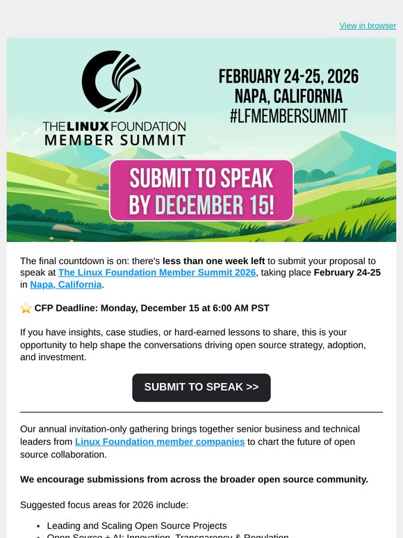 The Linux Foundation: Final Days: Speak at The Linux Foundation Member ...