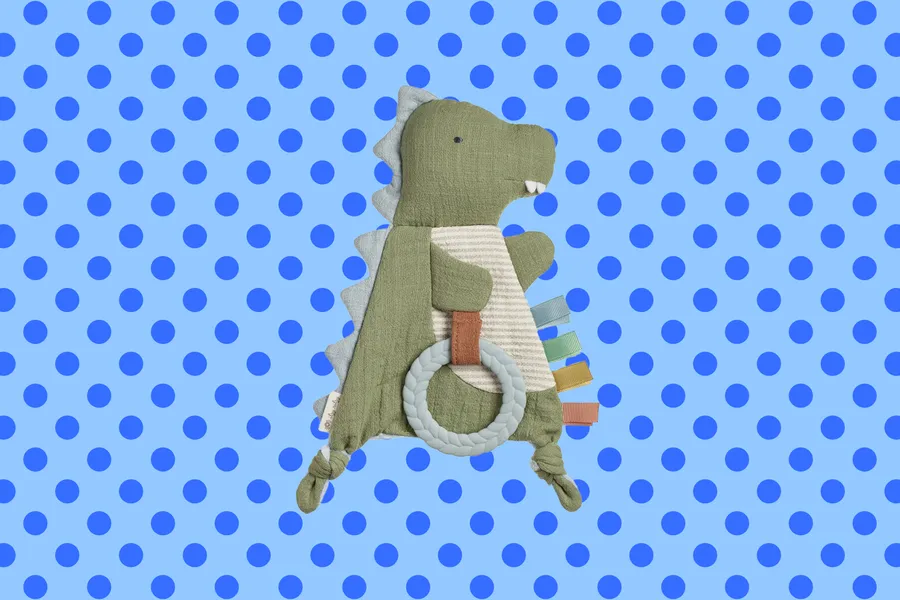 Books, teethers, and a crab that encourages crawling.