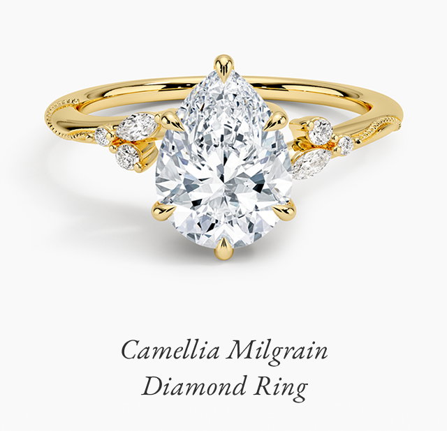 Camellia Milgrain Diamond Ring