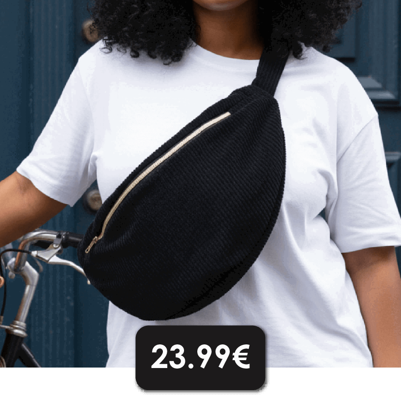 Kit Couture Craftine Sac Banane XXL Velours Noir