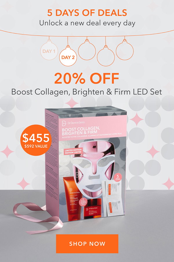Day 2: 20% Off Boost Collagen, Brighten and Firm LED Gift Set