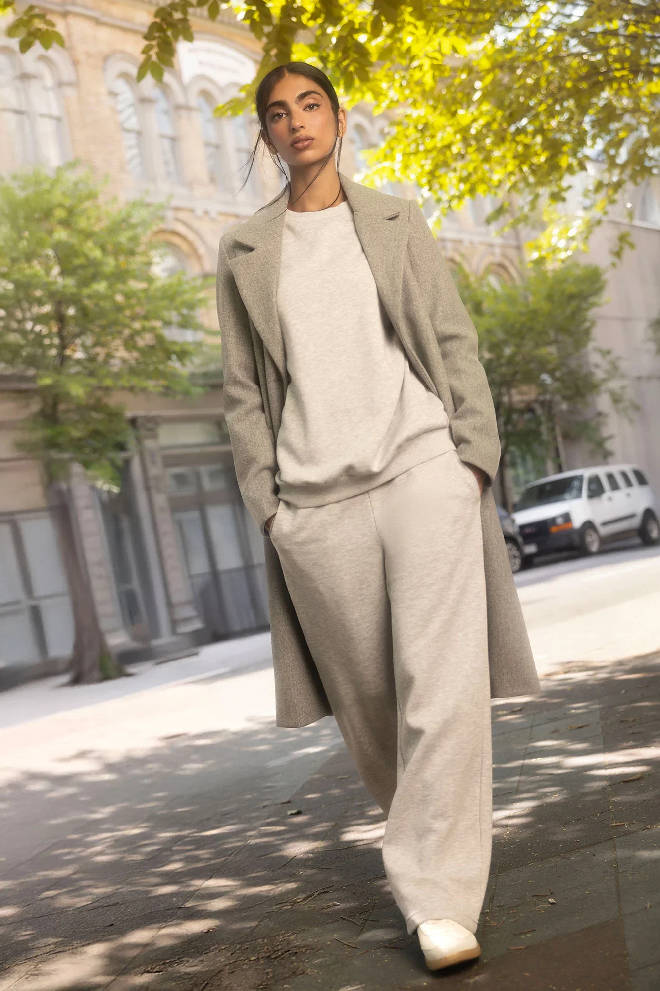 Image of Wide Leg Fleece Sweatpant