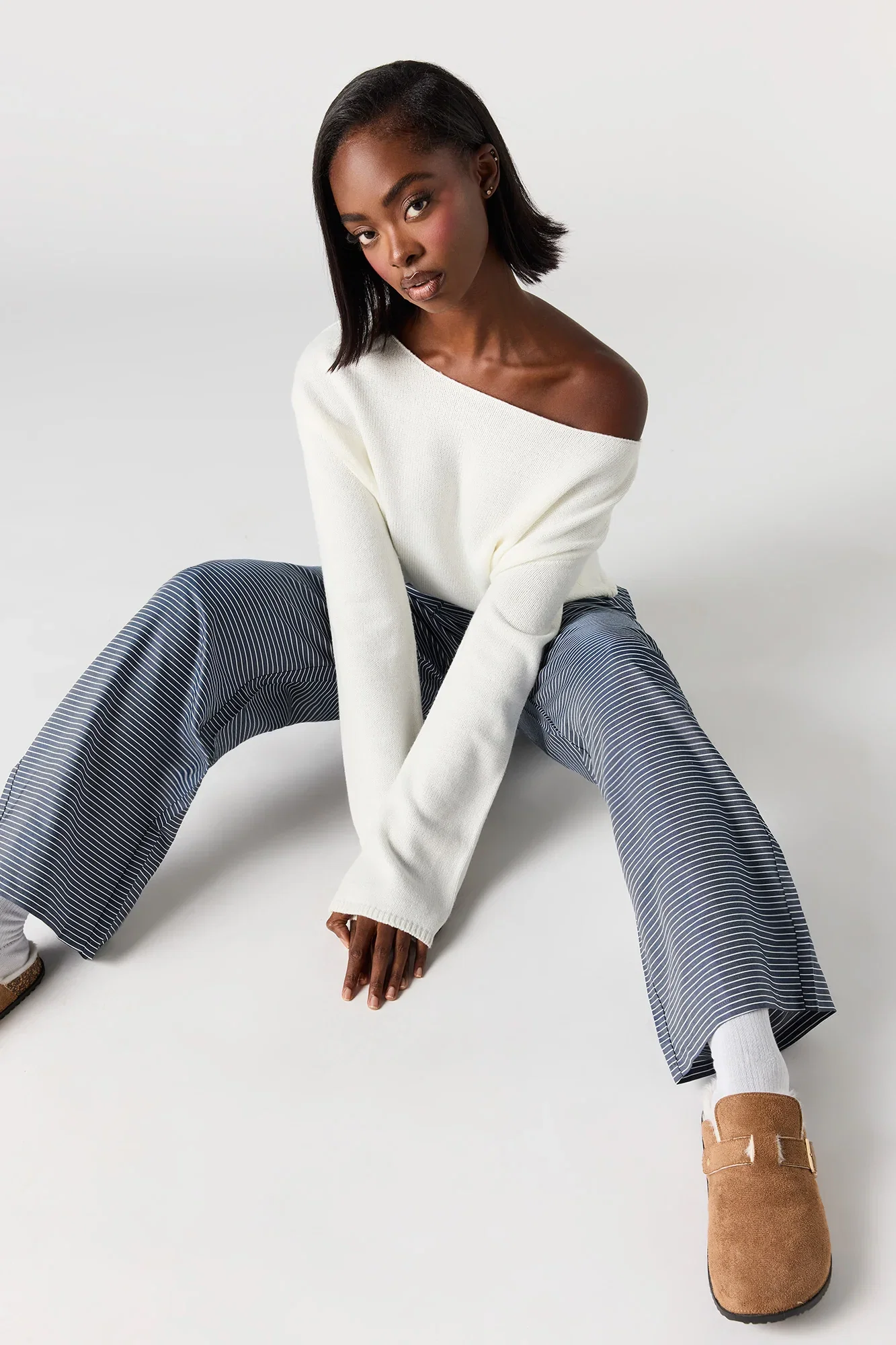 Image of Poplin Wide Leg Pajama Pant