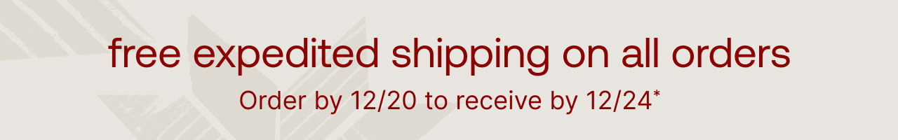 free expedited shipping on all orders