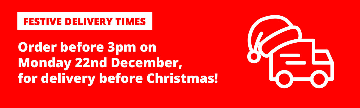 Order before 4pm on Monday 22nd December, for delivery before Christmas!