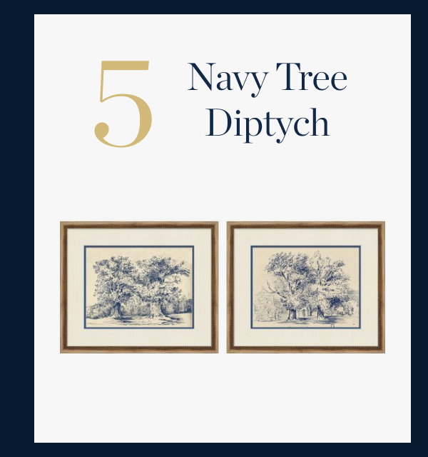 Navy Tree Diptich