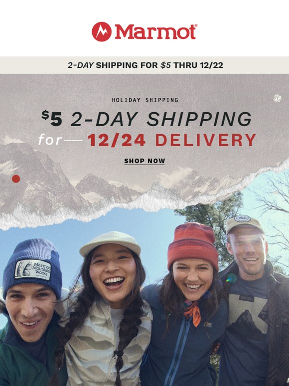 $5 2-Day Shipping Thru 12/22