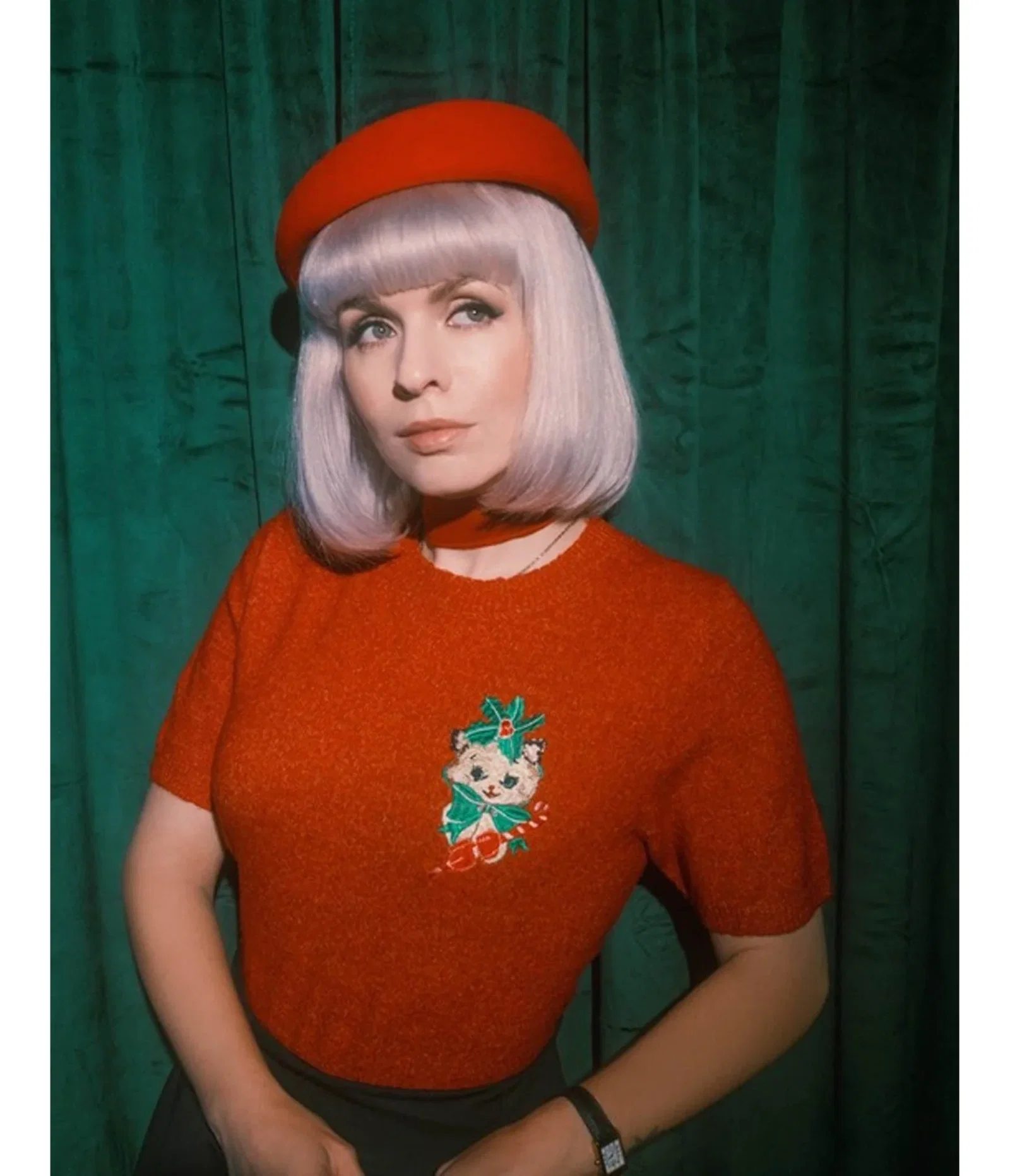 Image of Mischief Made Red Candy Cane Kitten Sweater