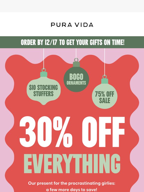 FINAL HOURS✨ 30% Off + Holiday Delivery