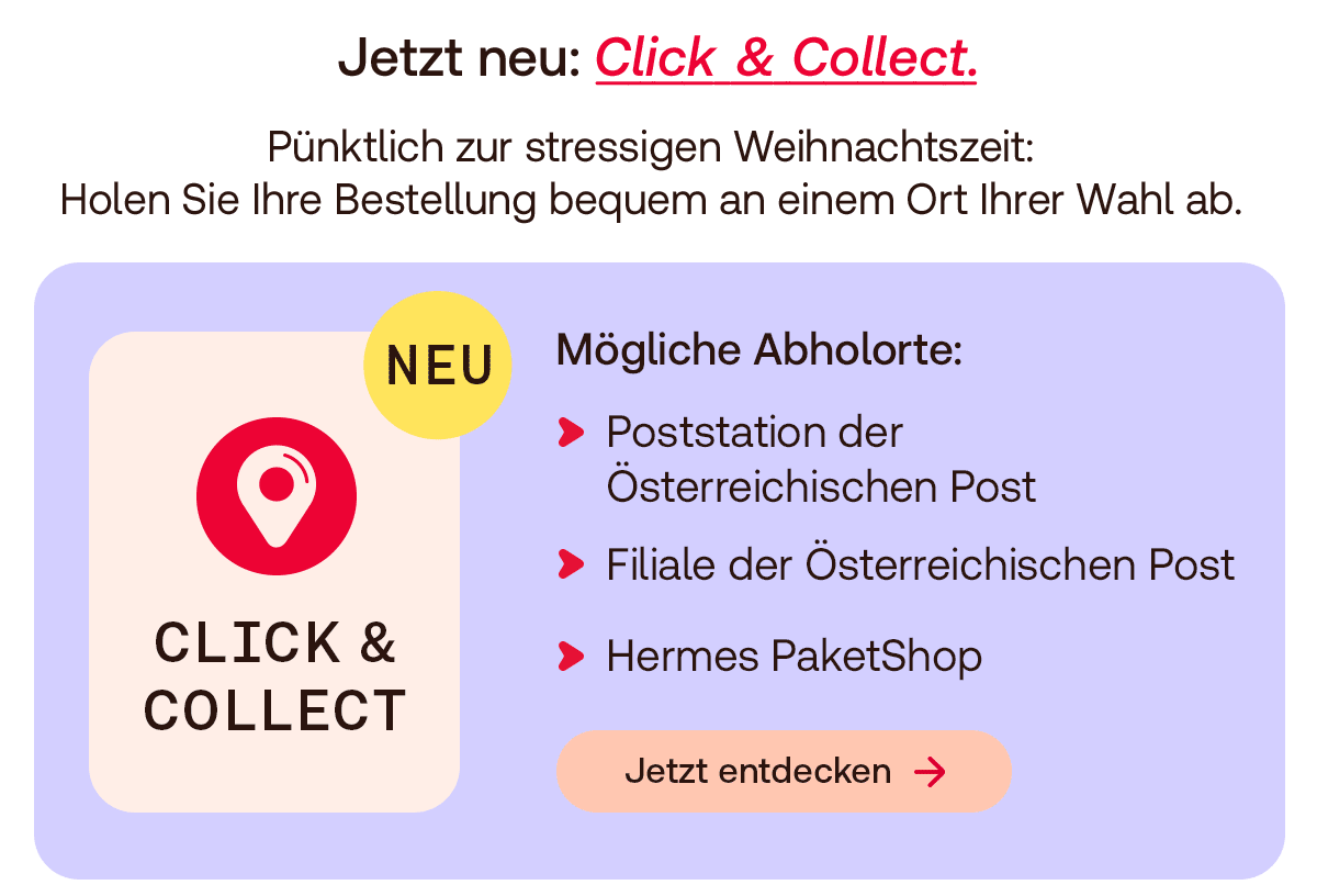 Click & Collect jetzt neu – Bestellung stressfrei zur Poststation, Filiale oder PaketShop liefern lassen.
