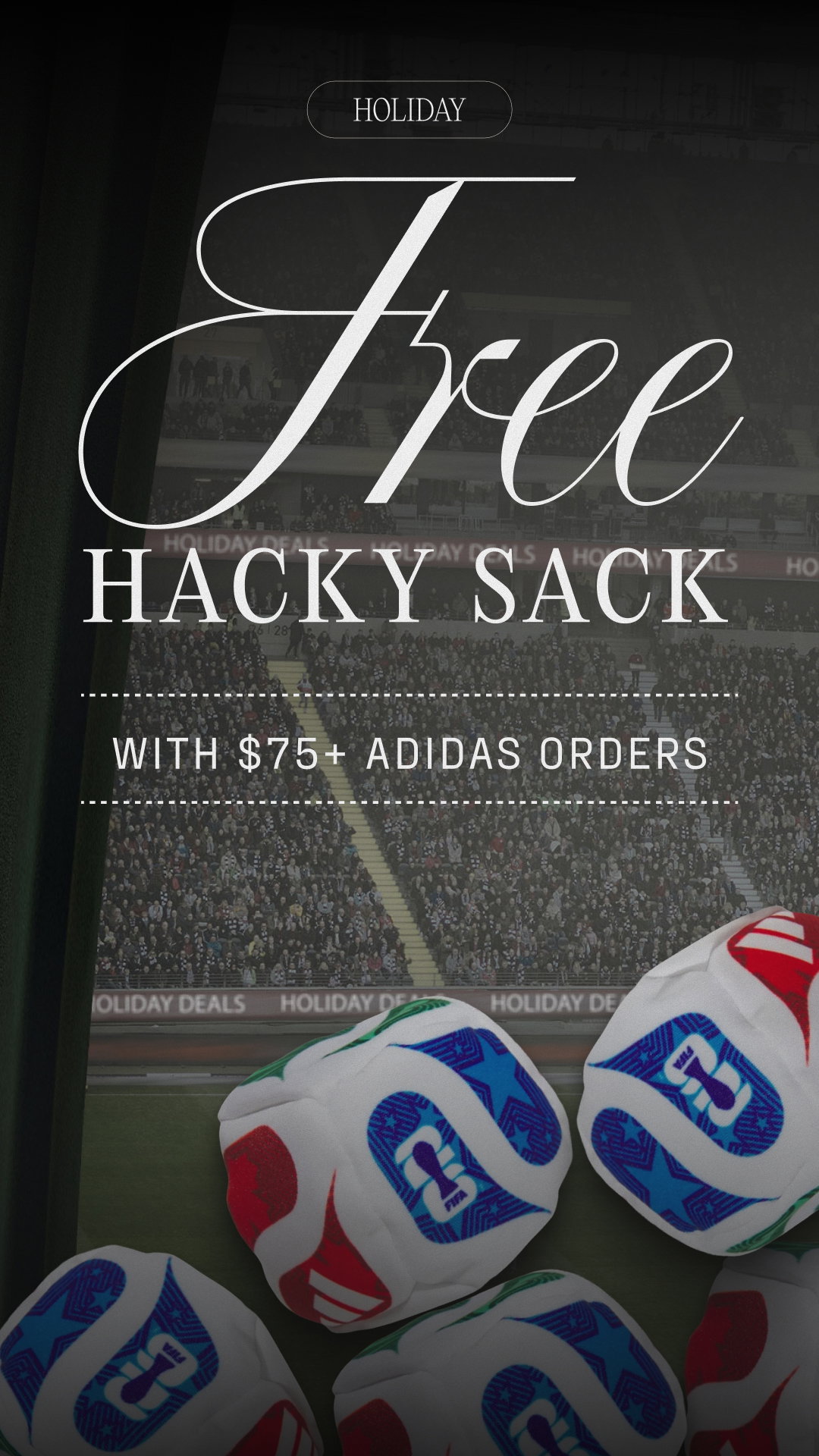 Free Trionda hacky sack with purchase of adidas item $75+