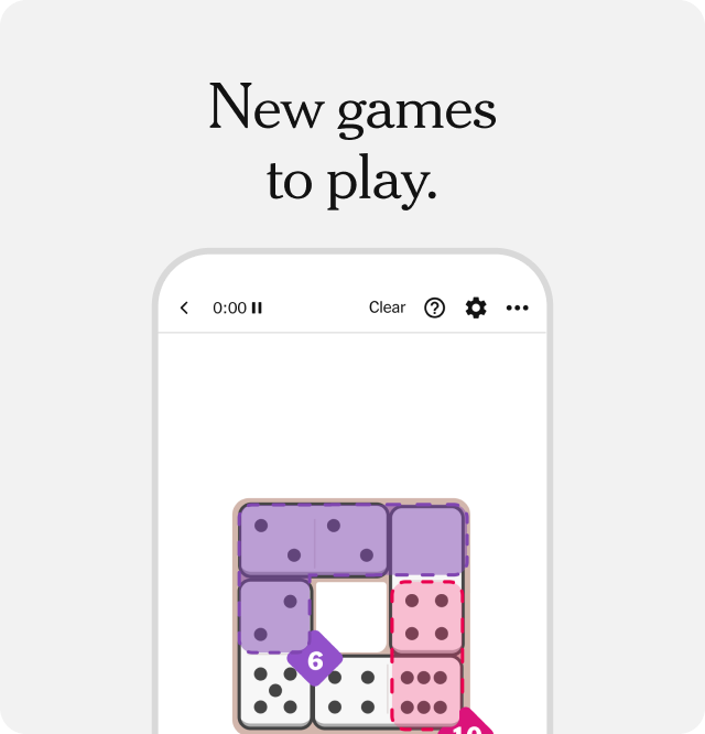 New games to play.