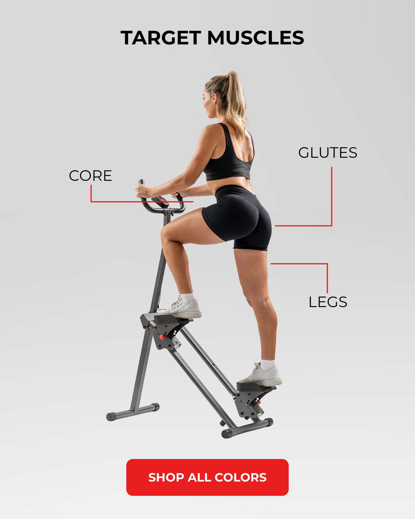 black foldable smart cardio step climber back view