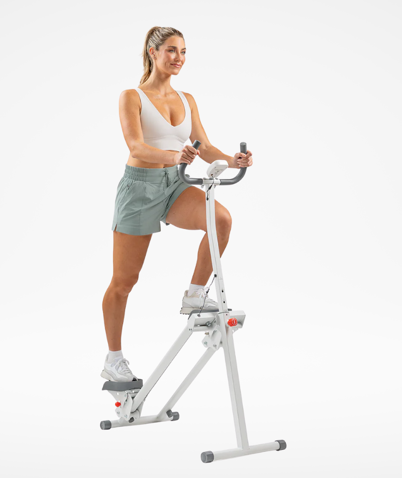 white foldable smart cardio step climber