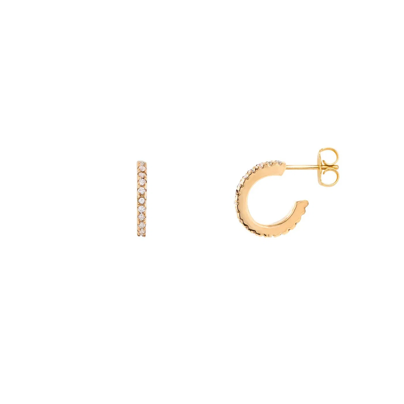 White Diamond Hoop Earrings