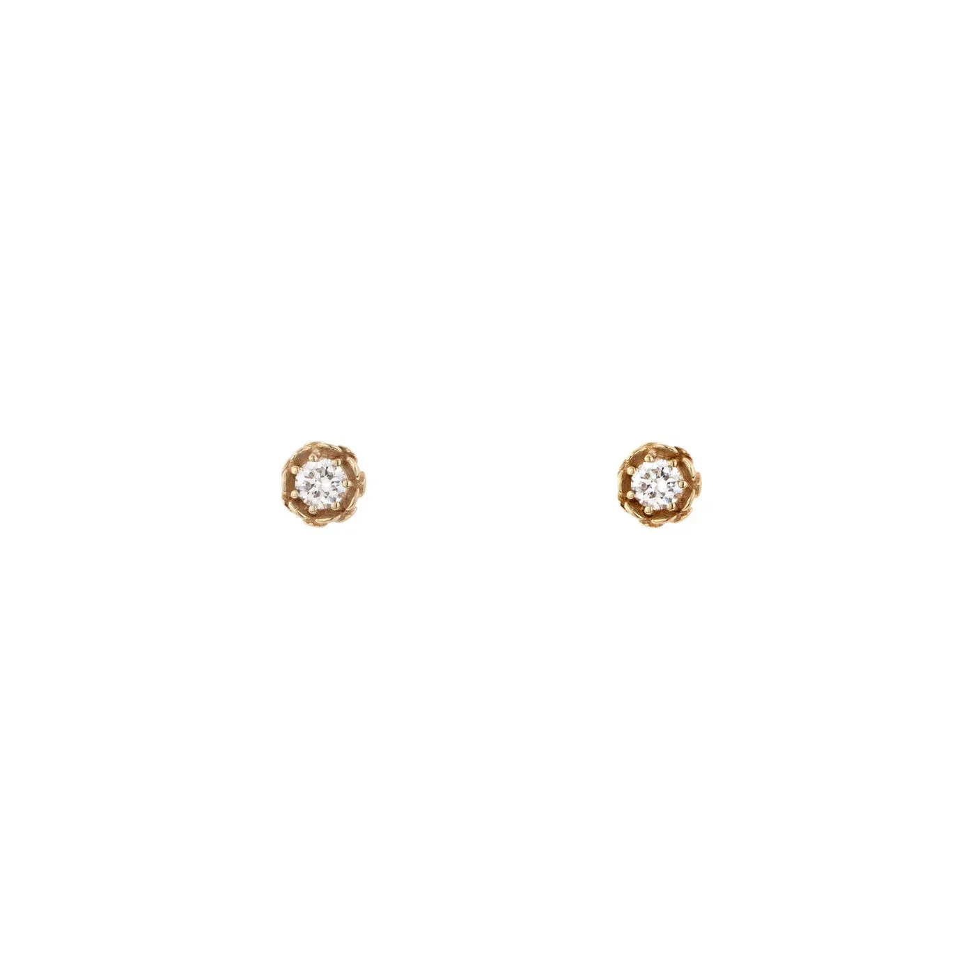 Small Diamond Lotus Flower Earrings