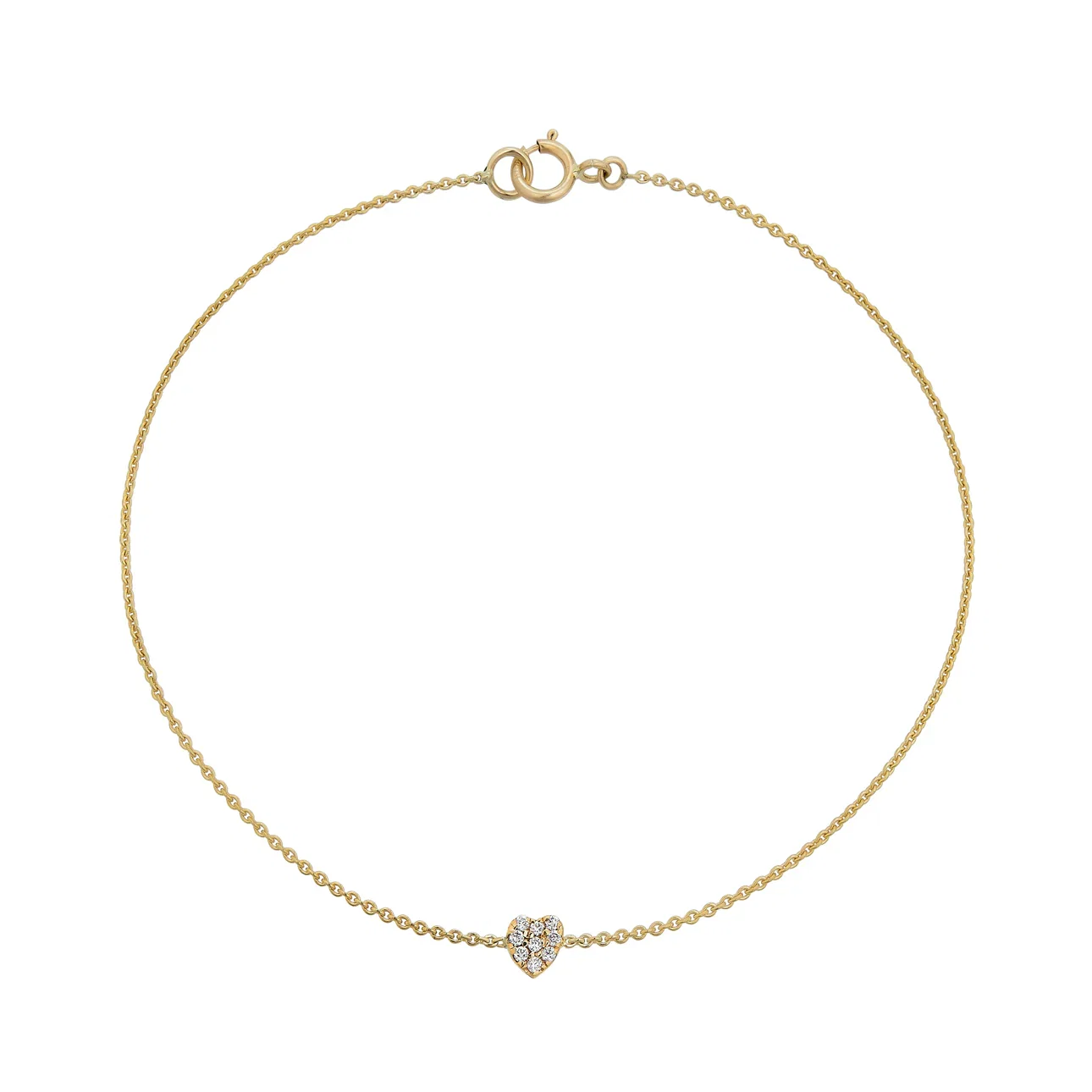 White Diamond Tiny Heart Bracelet