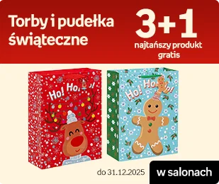 Torby i pudełka świątecznie 3+1 najtańszy produkt gratis