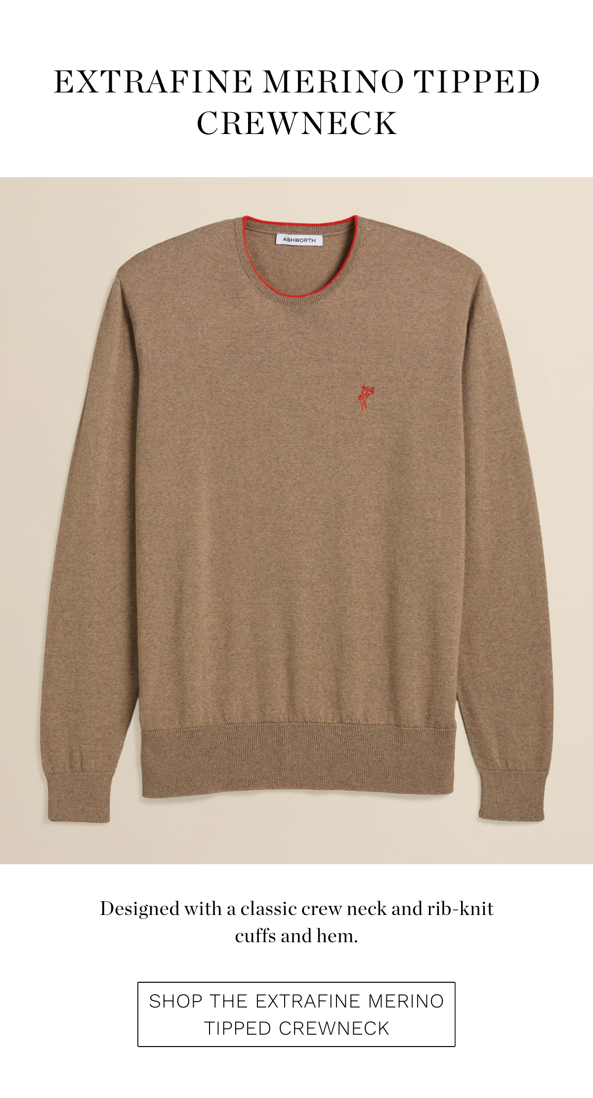 Extrafine Merino Tipped Crewneck