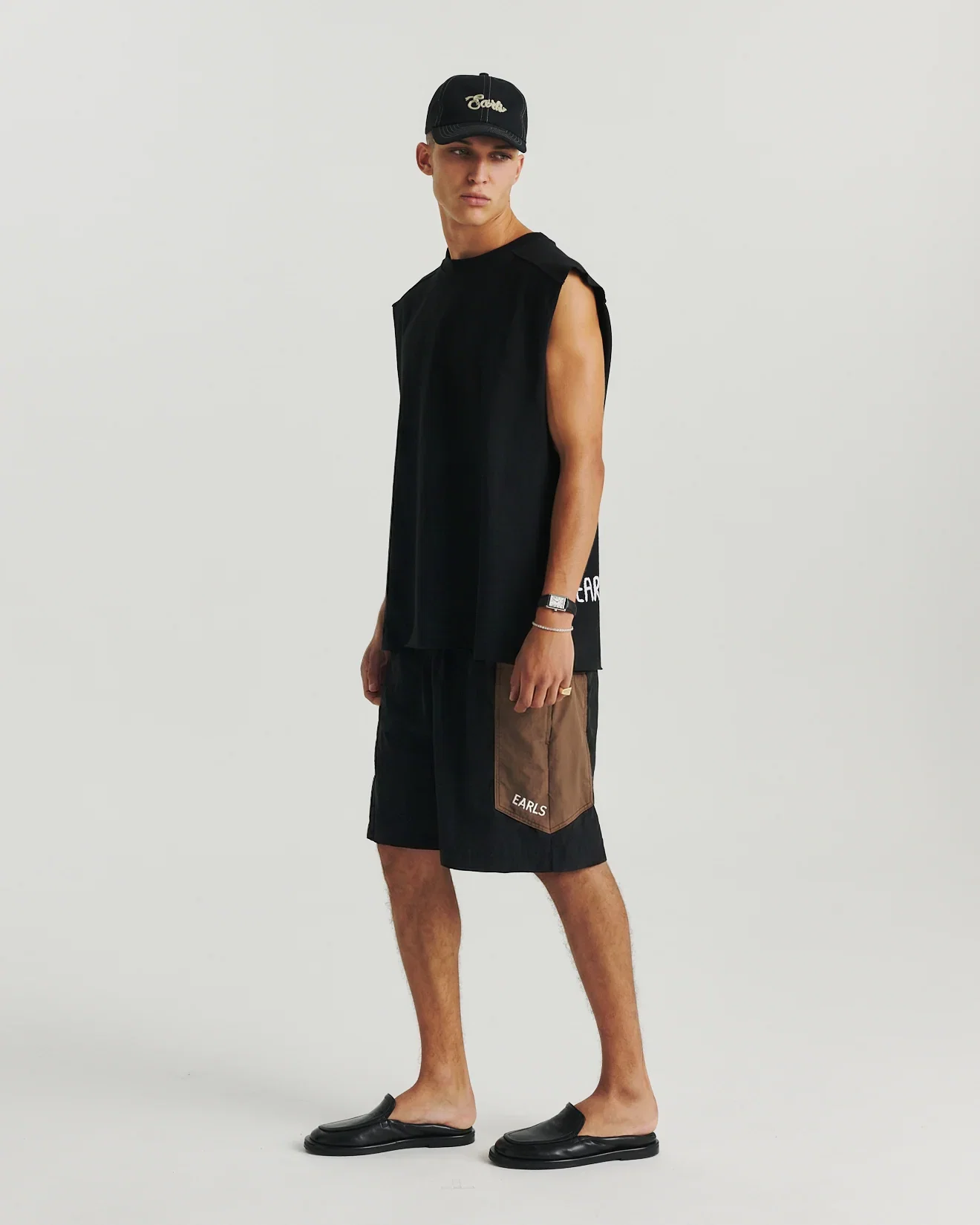 Image of Panelled Swim Short - Black