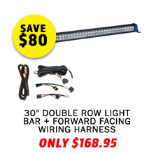 30 Double Row Light Bar + Forward Facing Wiring Harness