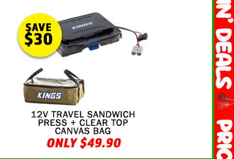 12V Travel Sandwich Press + Clear Top Canvas Bag