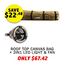 Roof Top Canvas Bag + 2in1 LED Light & Fan