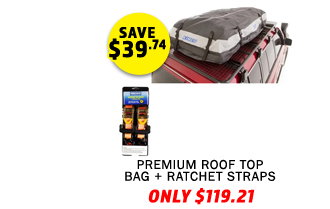 Premium Roof Top Bag + Hercules Heavy Duty 3m Ratchet Strap (2 pack)