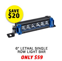 6 Lethal Single Row Light Bar