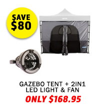 Gazebo Tent + 2in1 LED Light & Fan