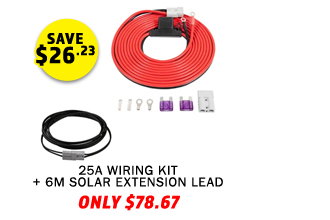 25A Wiring Kit + 6m Solar Extension Lead