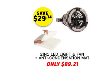 2in1 LED Light & Fan + Rooftop Tent Anti-Condensation Mat