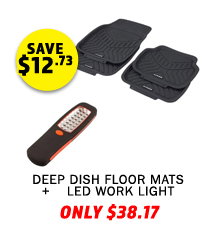Deep Dish Floor Mats (4 Pack) + Illuminator LED Work Light