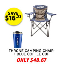 Throne Camping Chair + Blue Coffee Cup