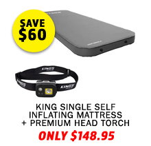 Premium Self-Inflating Mattress King Single + Premium Head Torch