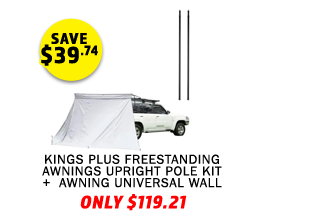 Plus Freestanding Awnings Upright Pole Kit (Twin Pack) + Plus Tourer Freestanding Awning Universal Wall
