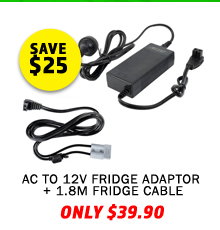 AC To 12V Fridge Adaptor + 1.8m Fridge Cable