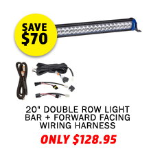 20 Double Row Light Bar + Forward Facing Wiring Harness