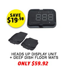 GPS Heads Up Display (HUD) Unit + Deep Dish Floor Mats (4 Pack)
