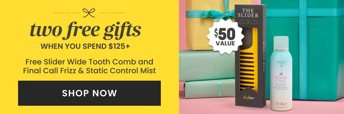 TWO FREE GIFTS when you spend $125: Free Slider Wide Tooth Comb and Final Call Frizz & Static Control Mist