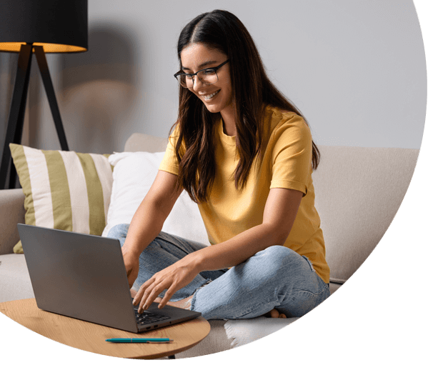A young woman using her laptop