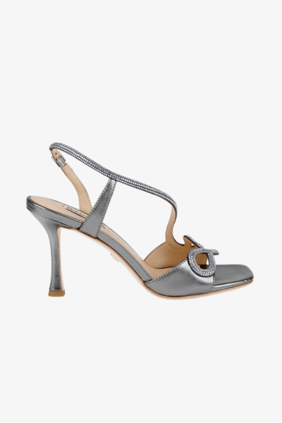 Anessa Open Toe Stilettos with Jeweled Cutout Strap
