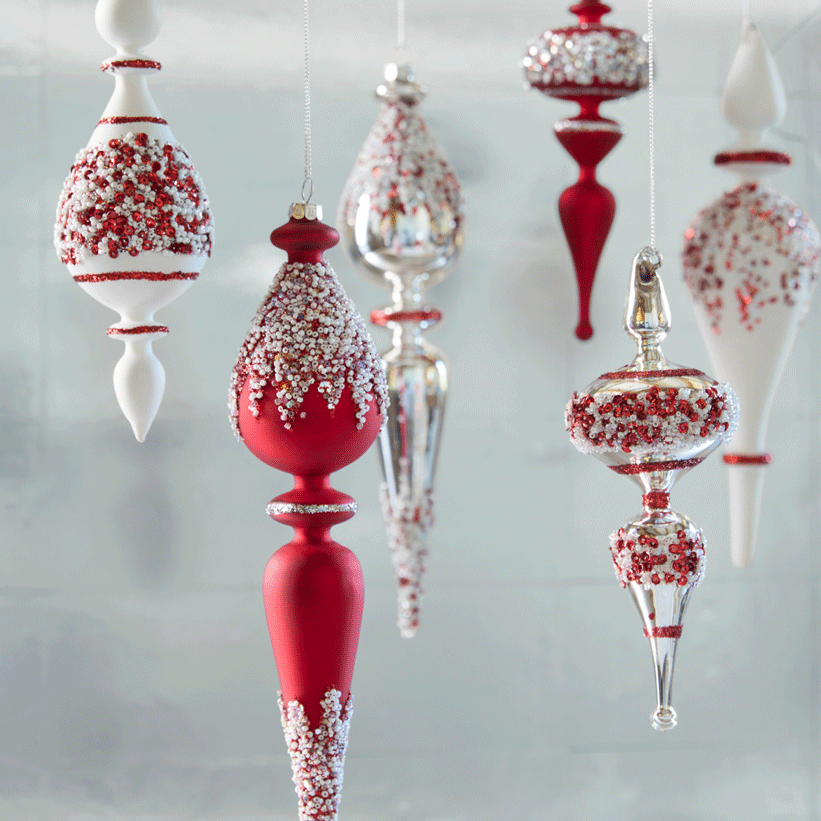Nordic Frost Finial Ornament Set