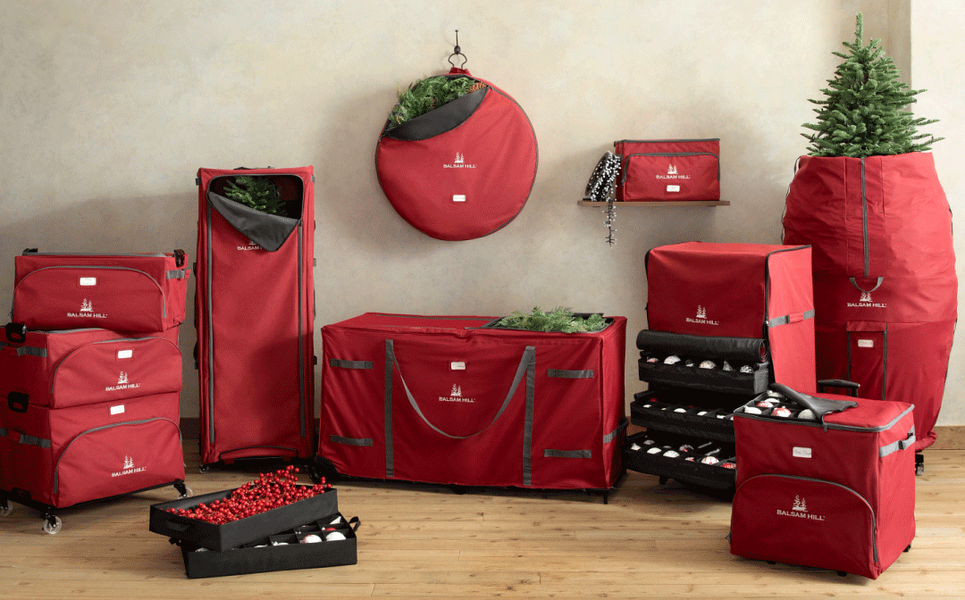 Variety of storage bags for Christmas decorations