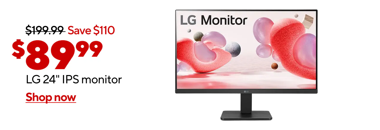 (AD: $89.99) LG 24 Flat IPS 100Hz (Reg $199.99)