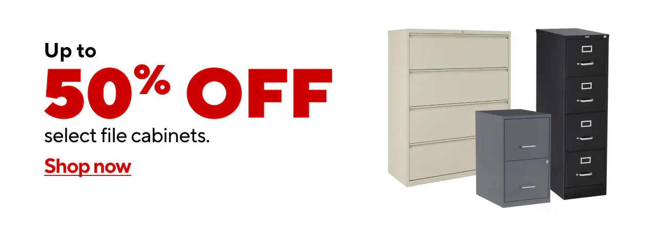 Up to 50% off on select storage file cabinets