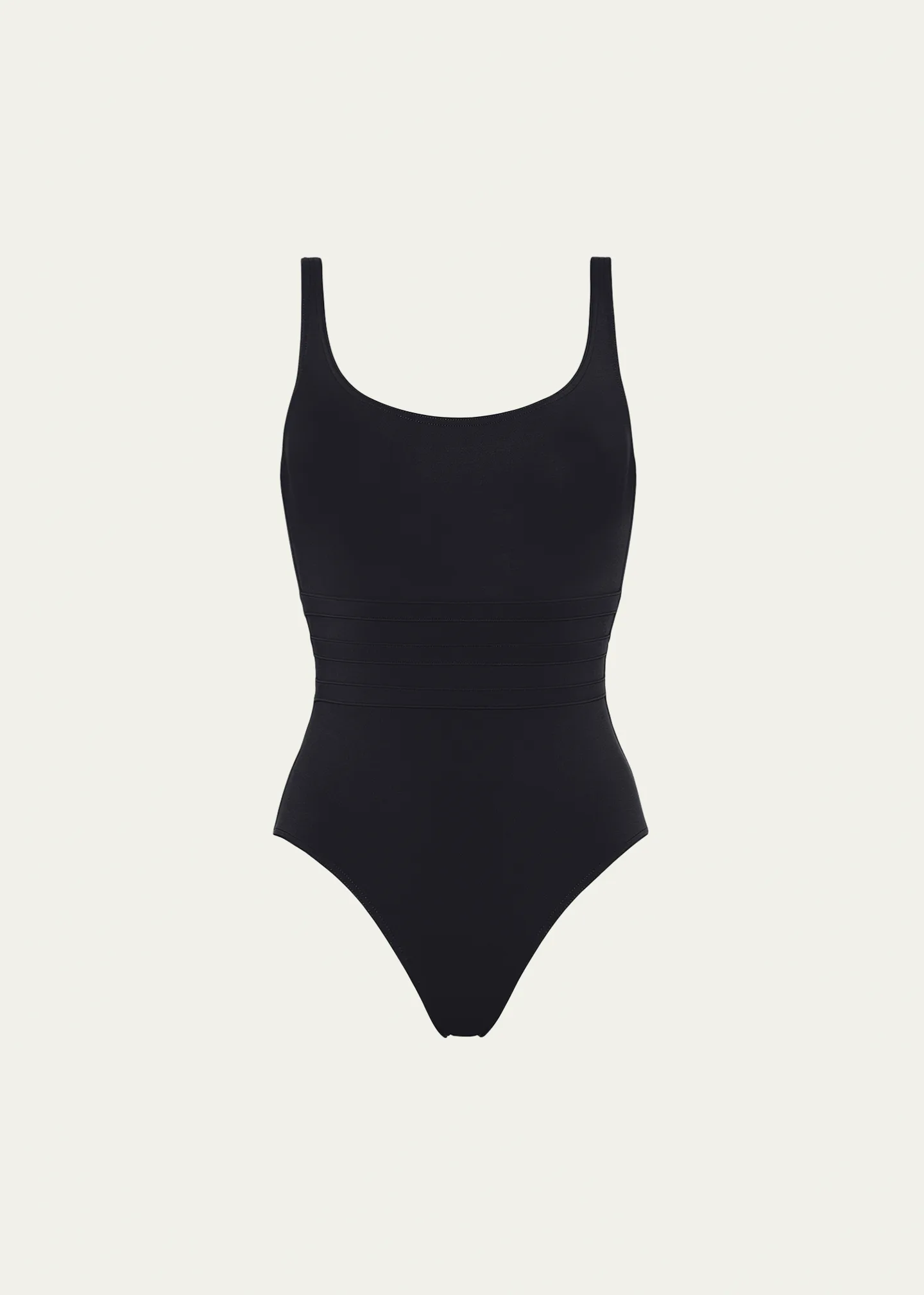 Asia Scoop-Neck One-Piece Swimsuit with Waistband Detail
