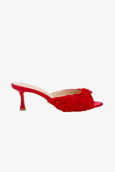 Scarlet Kitten Heel Mule Sandals